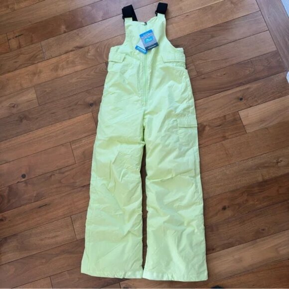 Columbia Snowslope III Bib Spring Yellow New Youth Unisex Size XL (18/20) - Picture 3 of 4